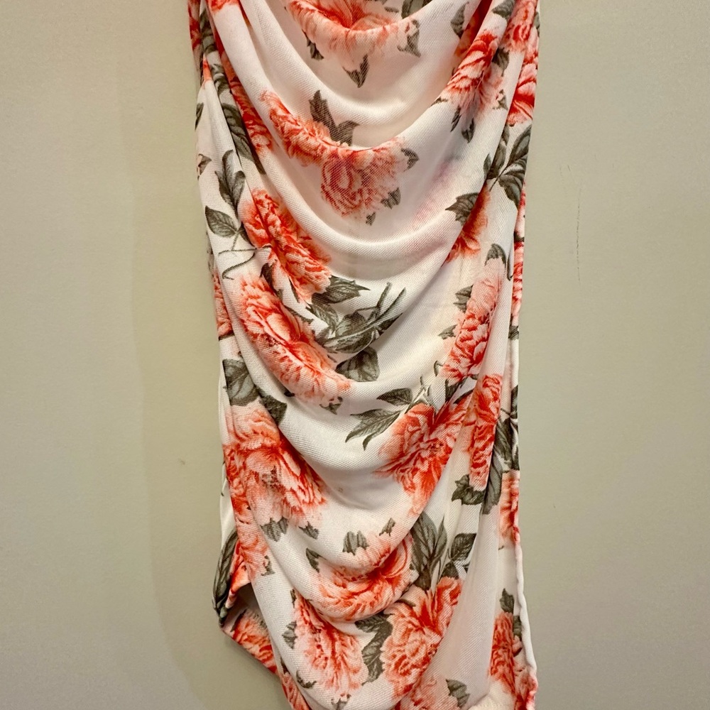 NWT Floral Midi Dress with Pink and Green Accents Medium - Picture 4 of 10